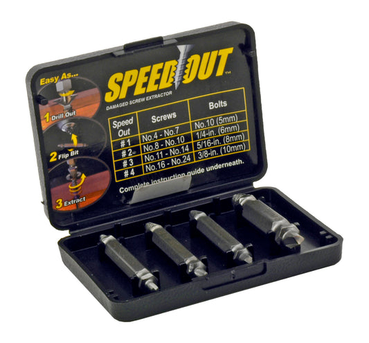 4 Pc. Speed Out Damaged Screw Extractor Titanium Drill Bits